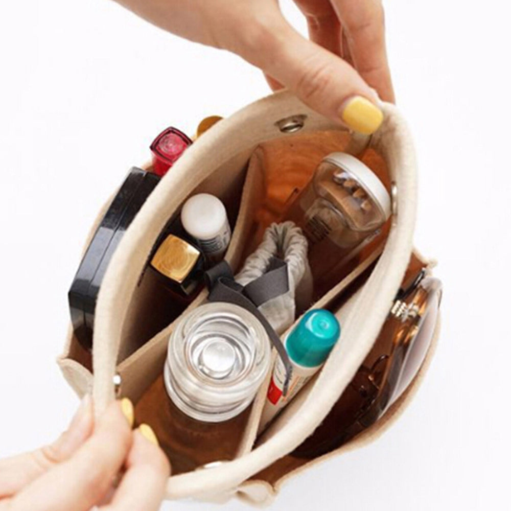 Women Felt Multi-Pocket Travel Purse Insert Bag
