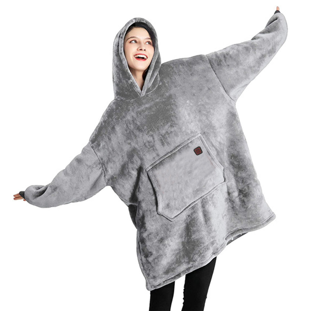 Unisex Heated Hooded Blanket Wearable Blanket Hoodie