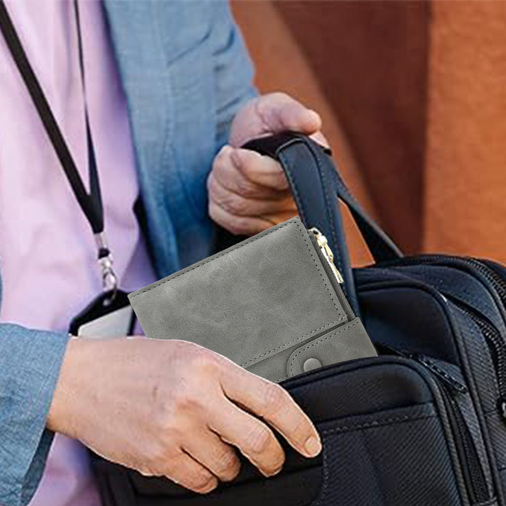 RFID Passport and Card Holder Travel Wallet with Zipper for Women Men