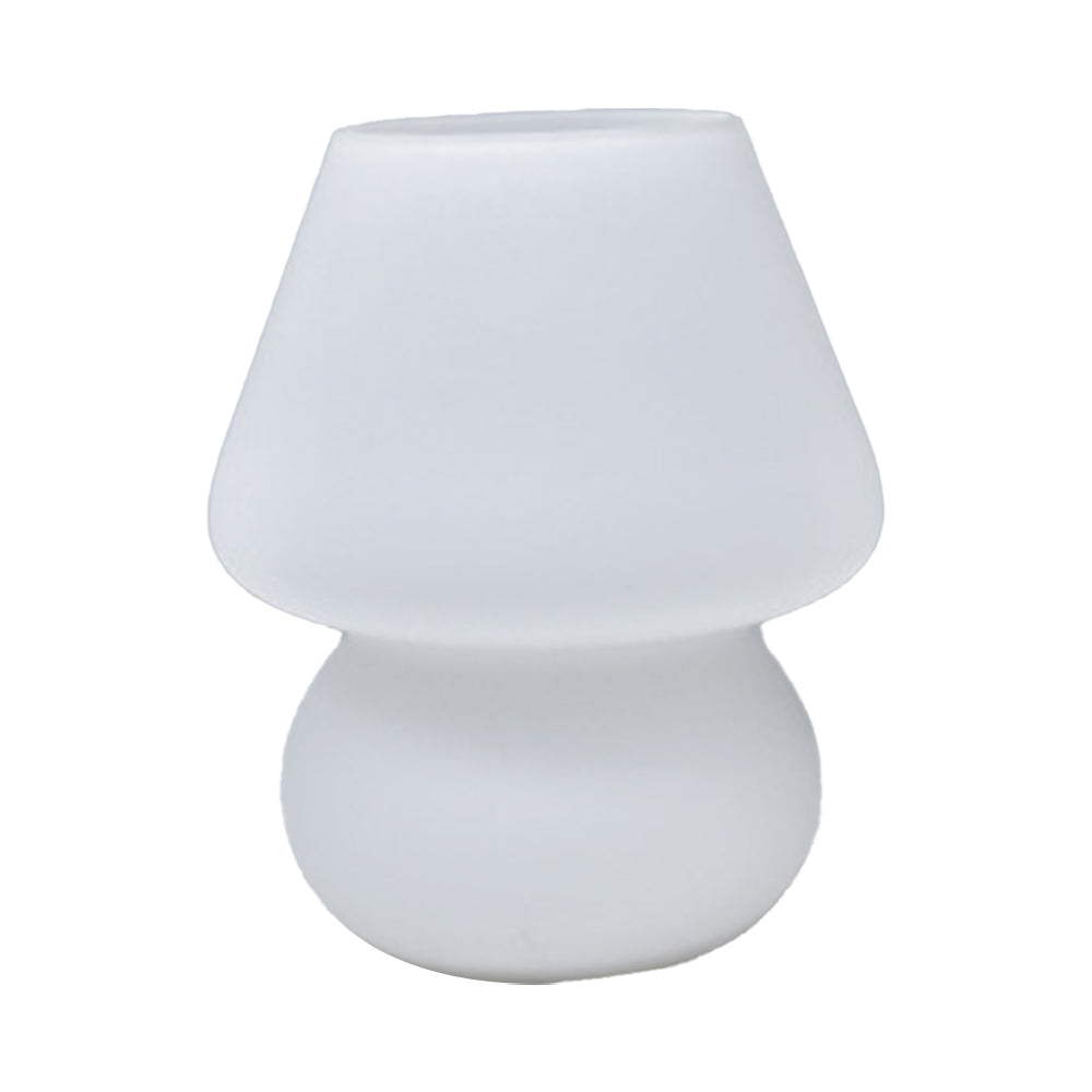 Glass Mushroom Bedside Table Lamp Nightstand Desk Lamp-Matte White