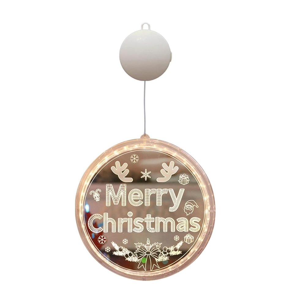 2Pcs Battery Operated LED Merry Christmas Window Fairy Lights
