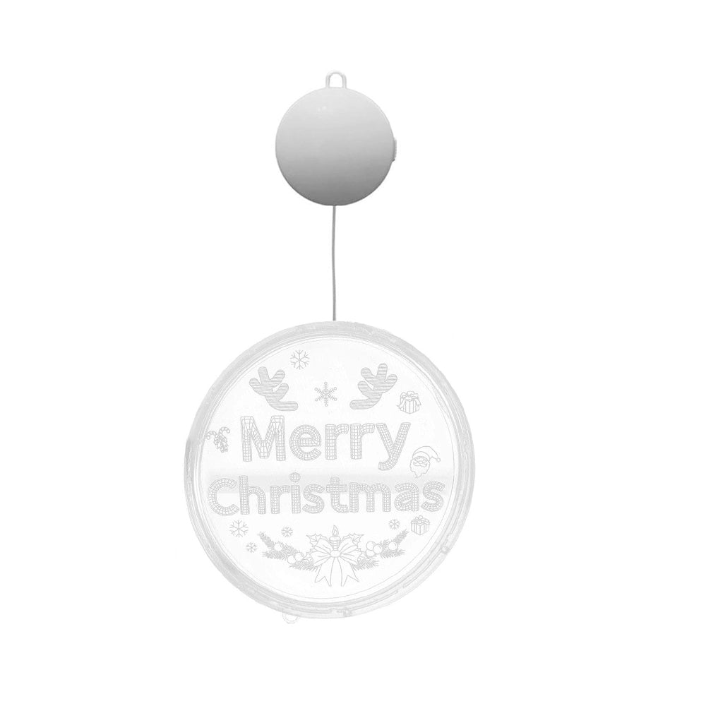 2Pcs Battery Operated LED Merry Christmas Window Fairy Lights