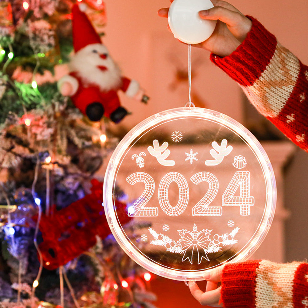 2Pcs Battery Operated LED Merry Christmas Window Fairy Lights