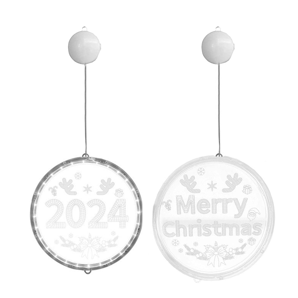 2Pcs Battery Operated LED Merry Christmas Window Fairy Lights