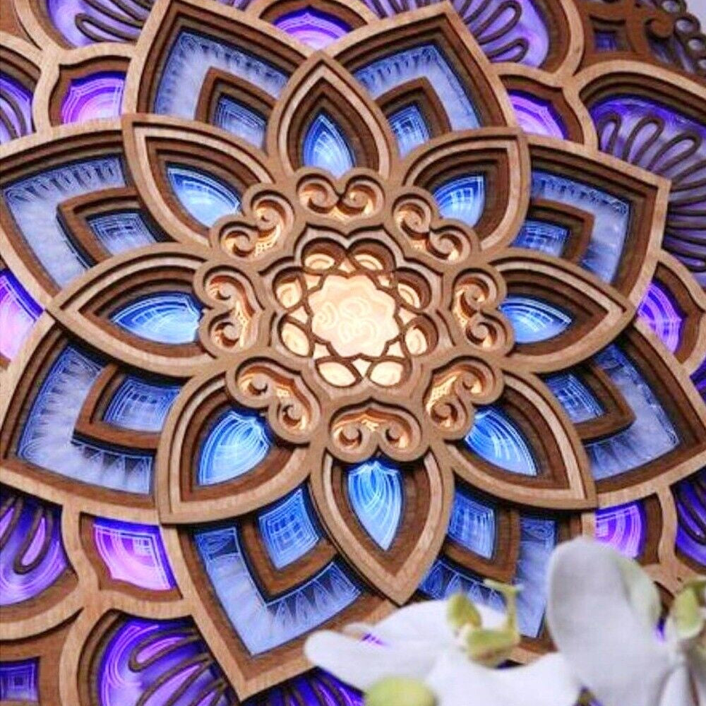 Mandala Yoga Room Night Light Wall Mounted Lamp Atmosphere Light