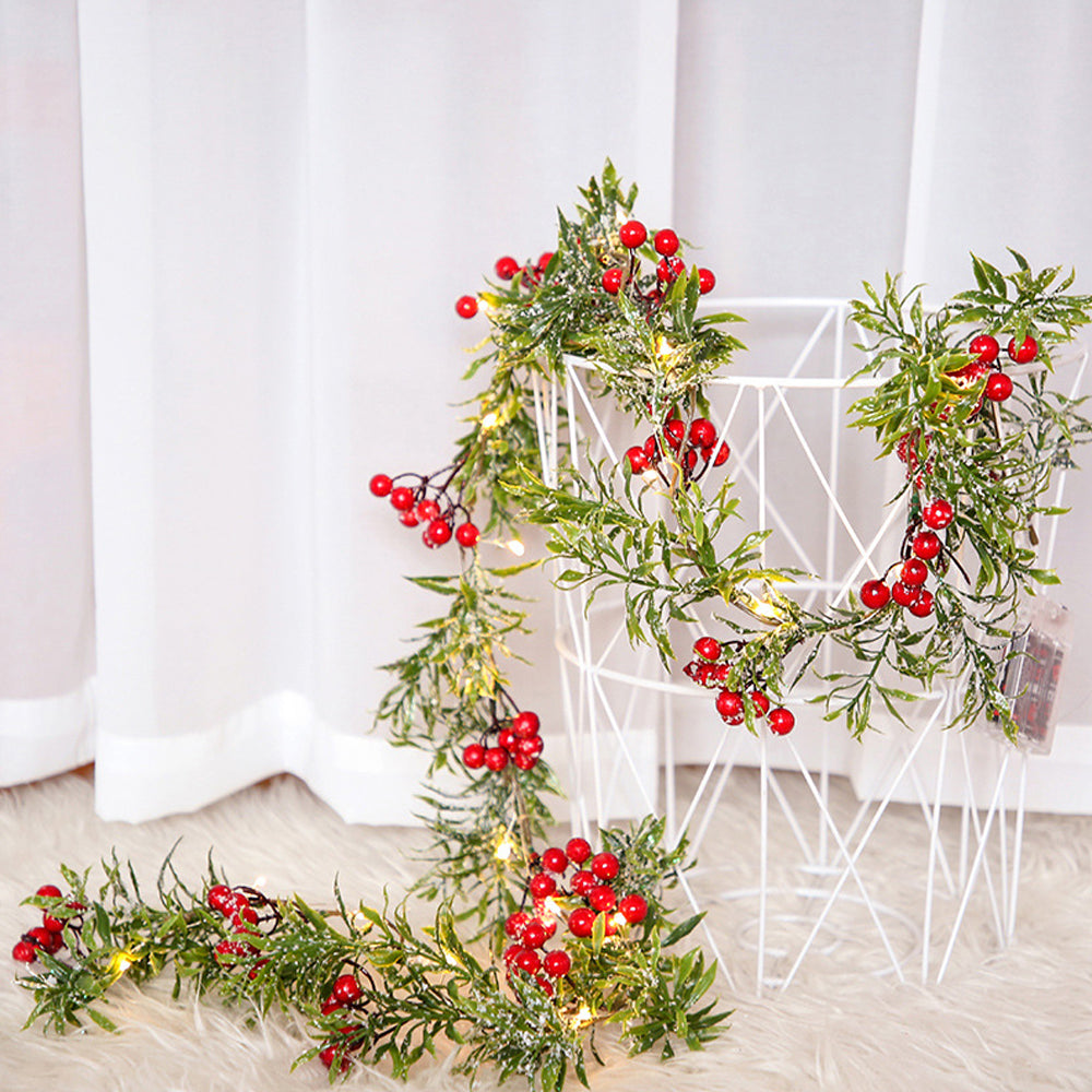 Artificial Courtyard Garland with Lights Door Wreath Fireplace Indoor Decor