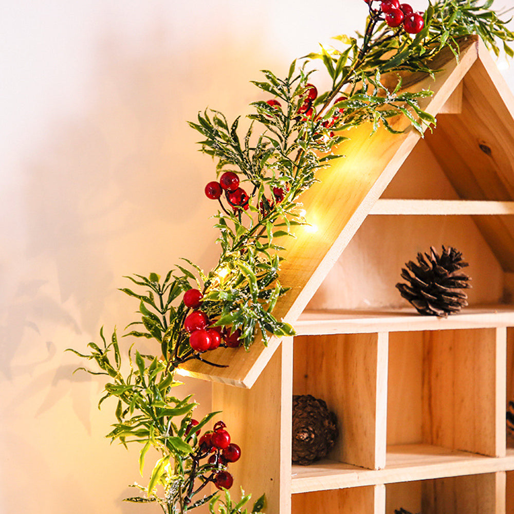 Artificial Courtyard Garland with Lights Door Wreath Fireplace Indoor Decor