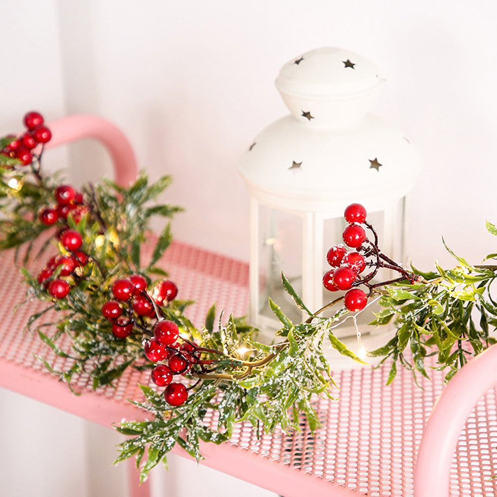 Artificial Courtyard Garland with Lights Door Wreath Fireplace Indoor Decor