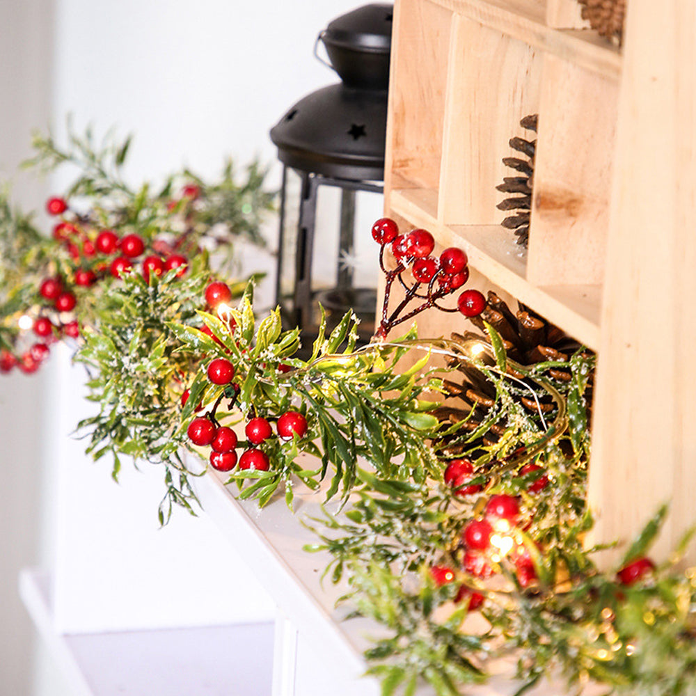 Artificial Courtyard Garland with Lights Door Wreath Fireplace Indoor Decor