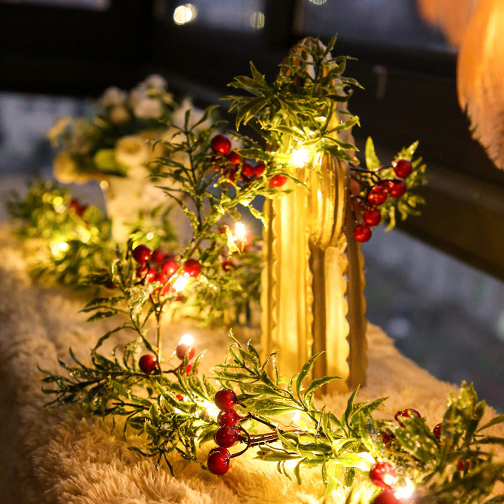 Artificial Courtyard Garland with Lights Door Wreath Fireplace Indoor Decor