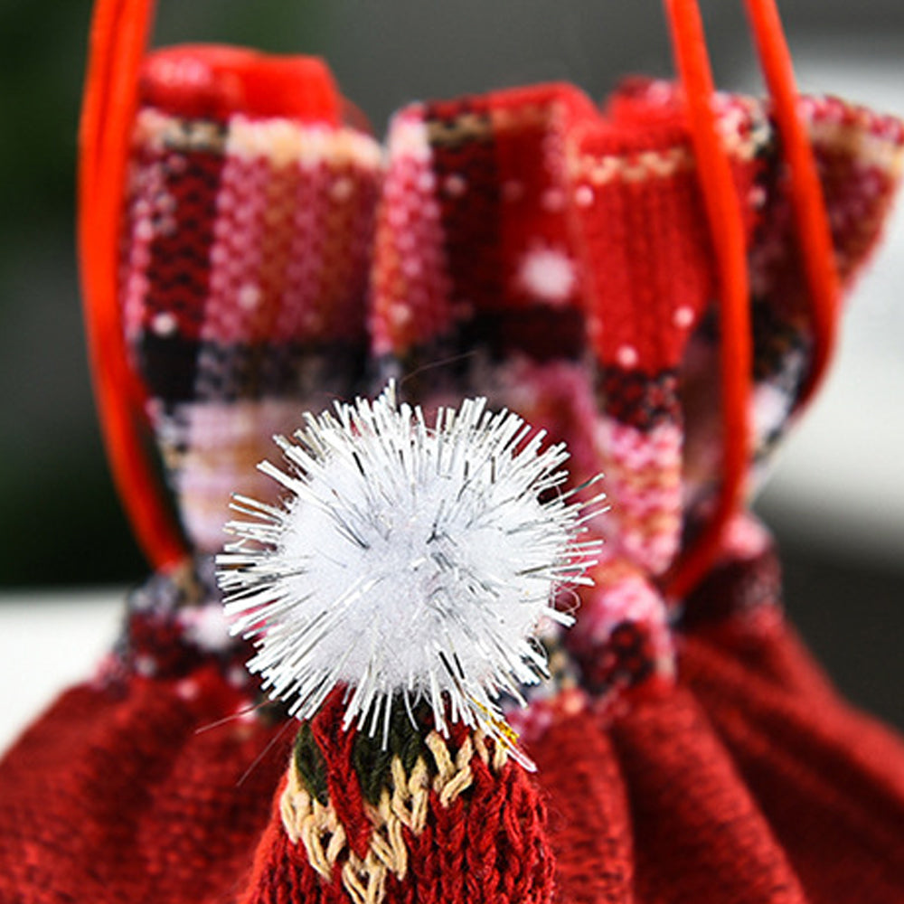 3Pcs 3D Faceless Santa Christmas Gift Bag Candy Bag Christmas Favor Bag Drawstring Bag