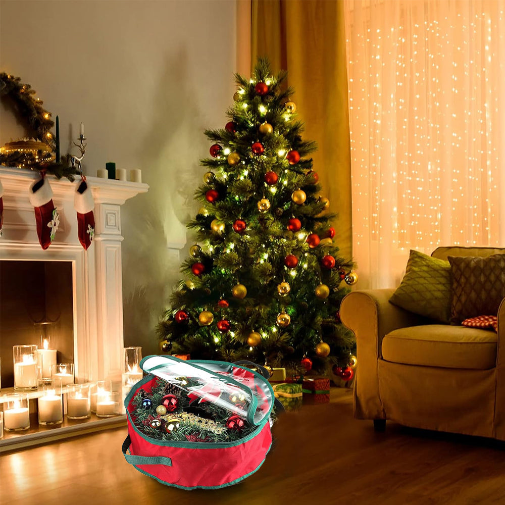 Christmas Wreath Storage Bag Xmas Garland Storage Container Protect Wreath from Dust