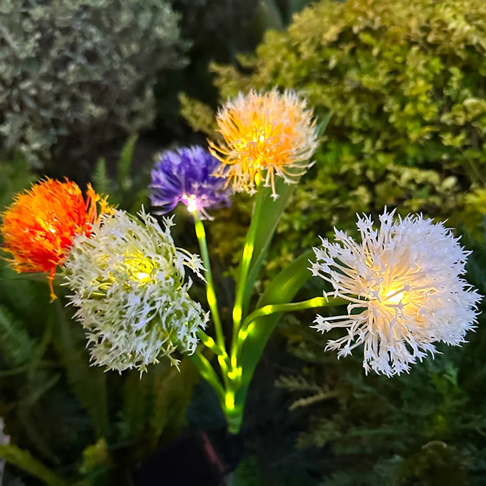 2Pcs Solar Outdoor Flower Shape Garden Water-resistant LED Lamp
