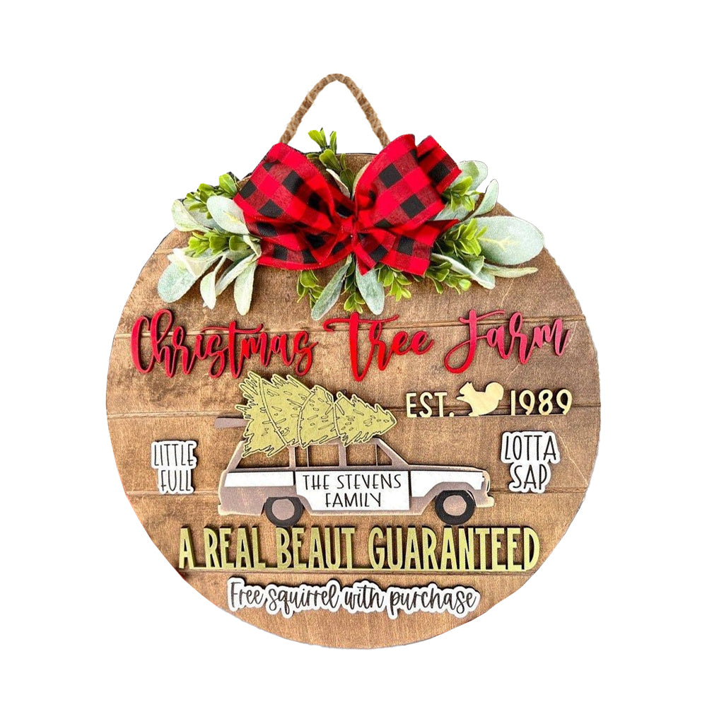 Christmas Wreath Door Listing Sign for Front Door