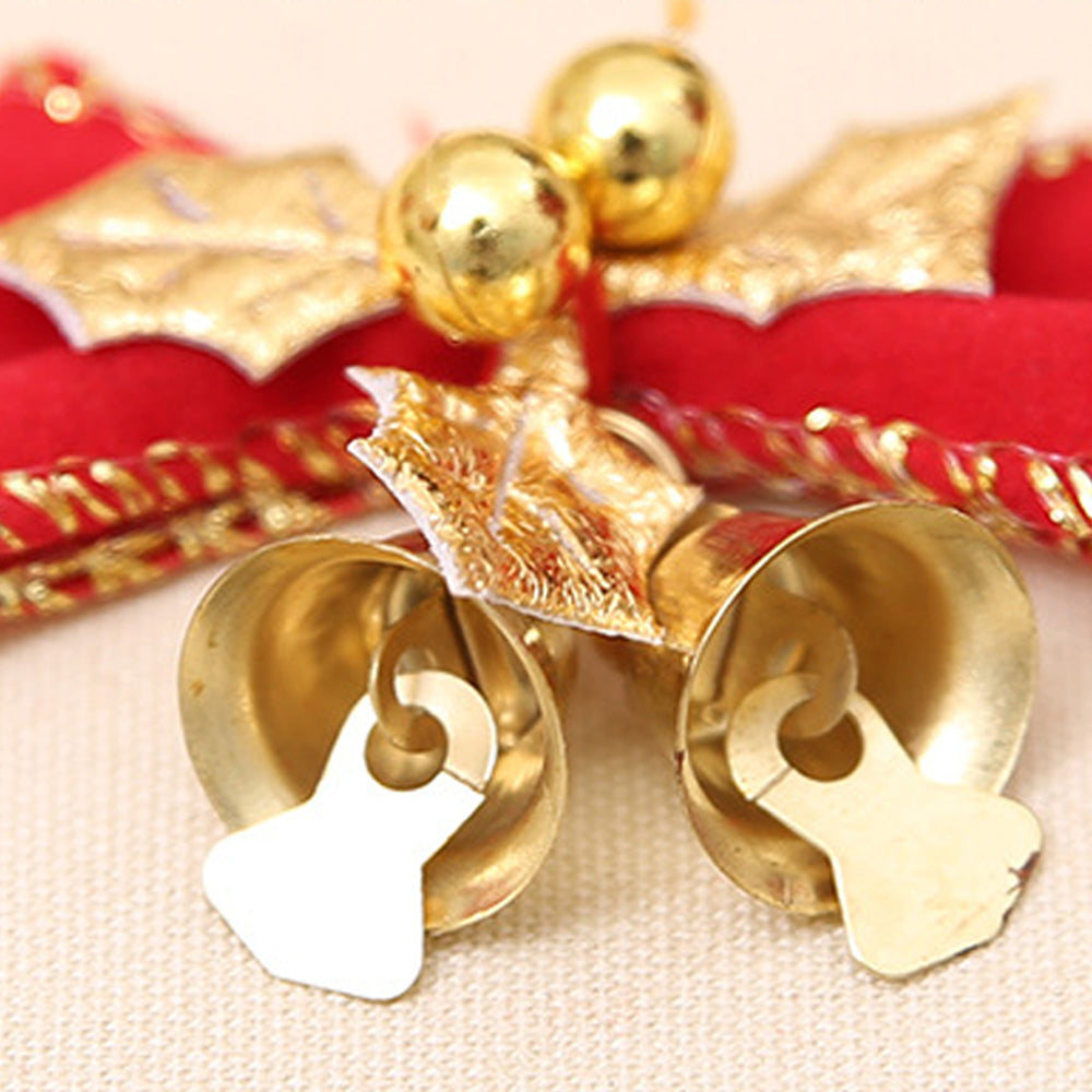 40Pcs Christmas Bows with Bells Christmas Tree Ornament