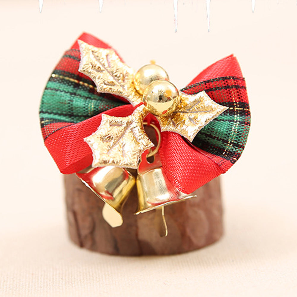 40Pcs Christmas Bows with Bells Christmas Tree Ornament