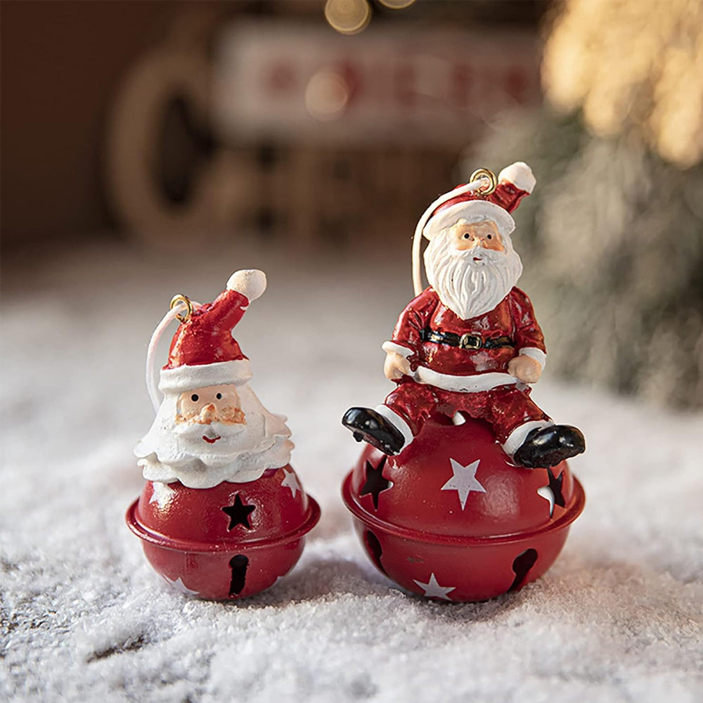 5Pcs Christmas Painted Resin Bell Pendant Creative Decorations Christmas Tree Pendant