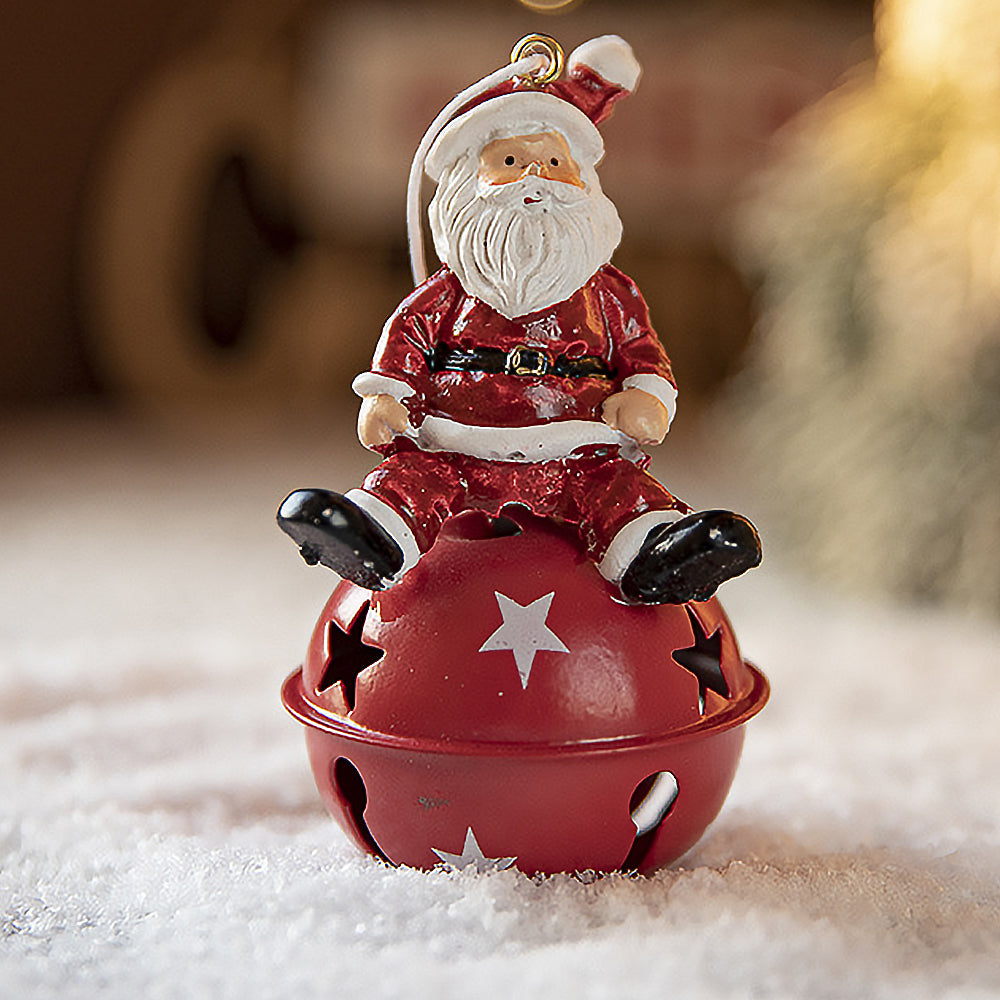 5Pcs Christmas Painted Resin Bell Pendant Creative Decorations Christmas Tree Pendant