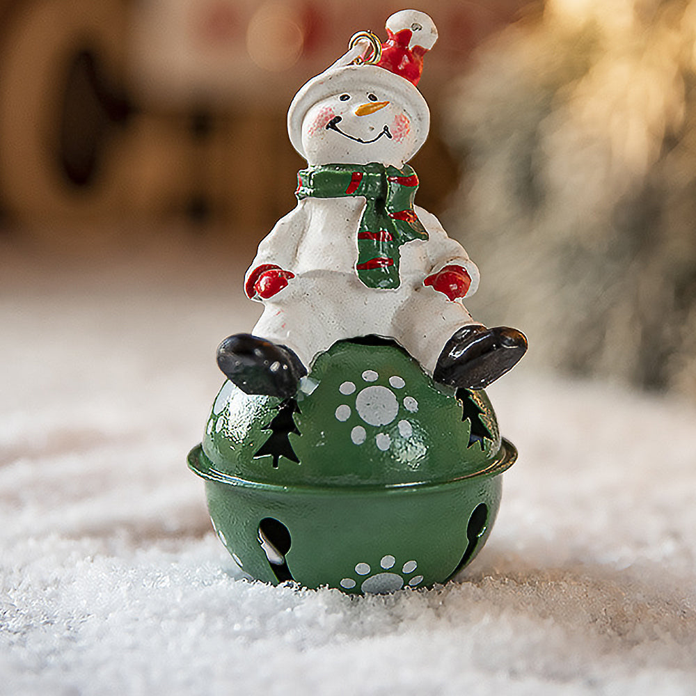 5Pcs Christmas Painted Resin Bell Pendant Creative Decorations Christmas Tree Pendant