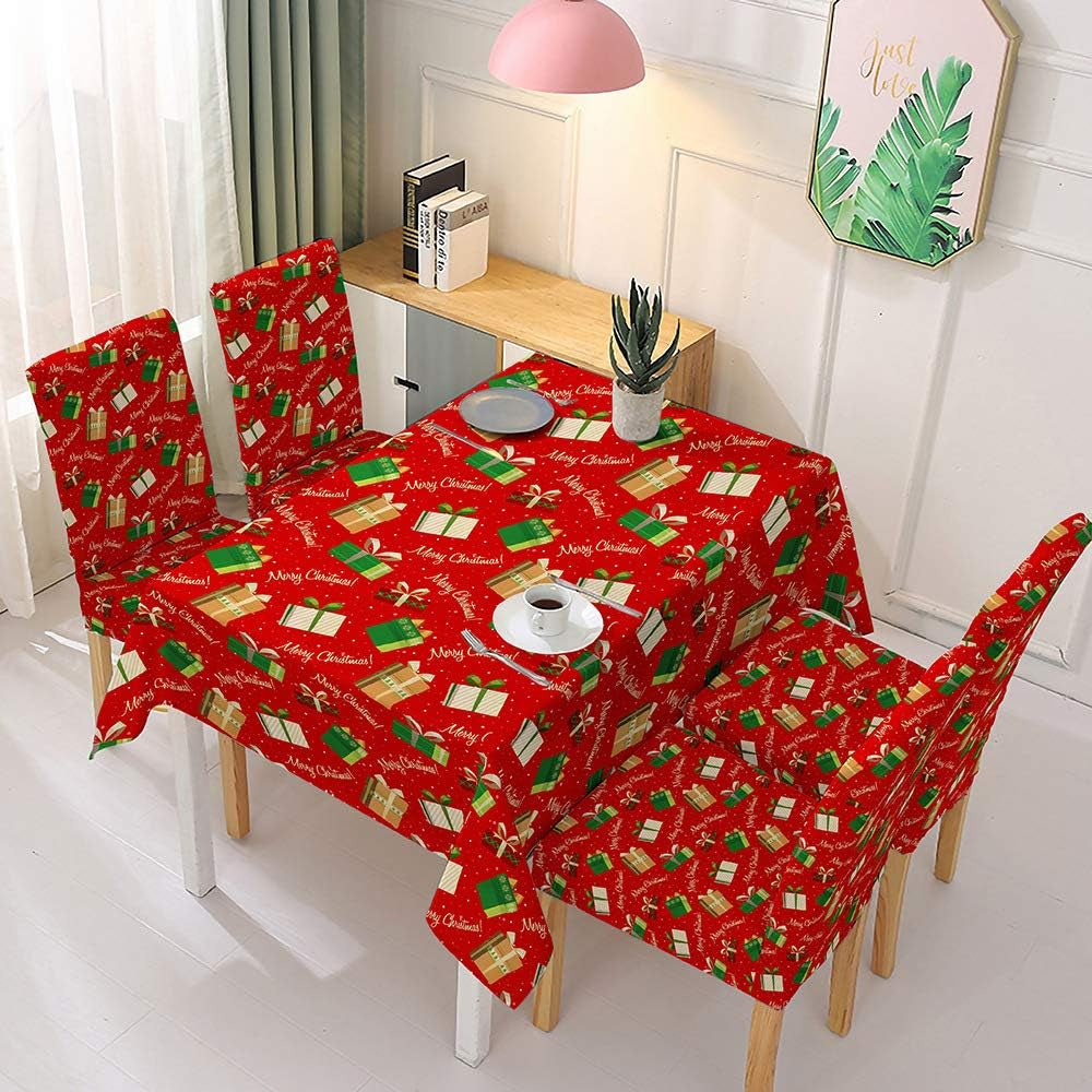 2Pcs Christmas Santa Chair Cover Decorations Xmas Chair Slipcover Creative Pattern-Gifts