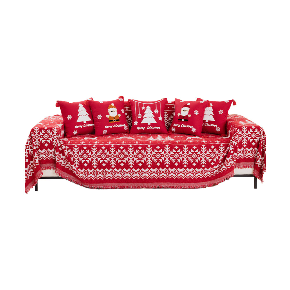 Chenille Christmas Sofa Cover Slipcover Protector-Christmas Fantasy Night