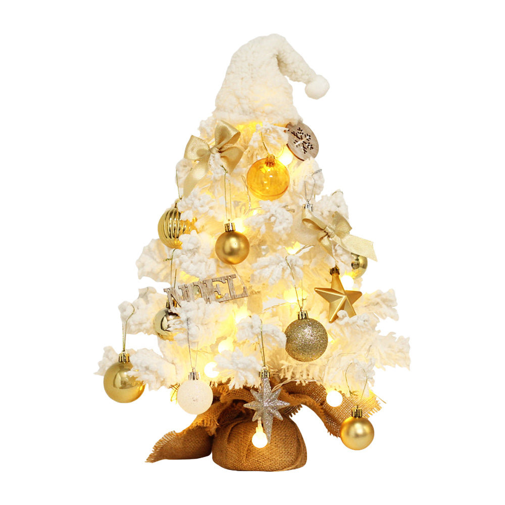 Tabletop Snow Christmas Tree with LED Lights