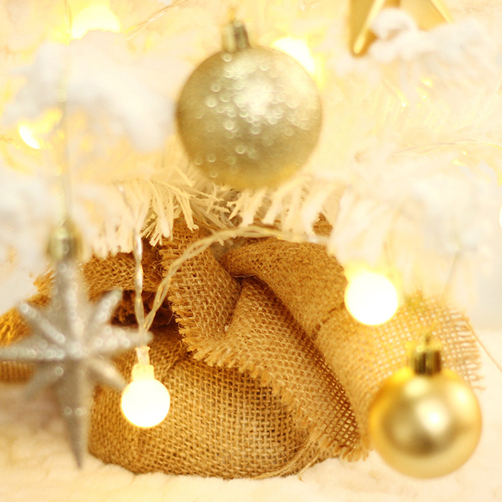Tabletop Snow Christmas Tree with LED Lights