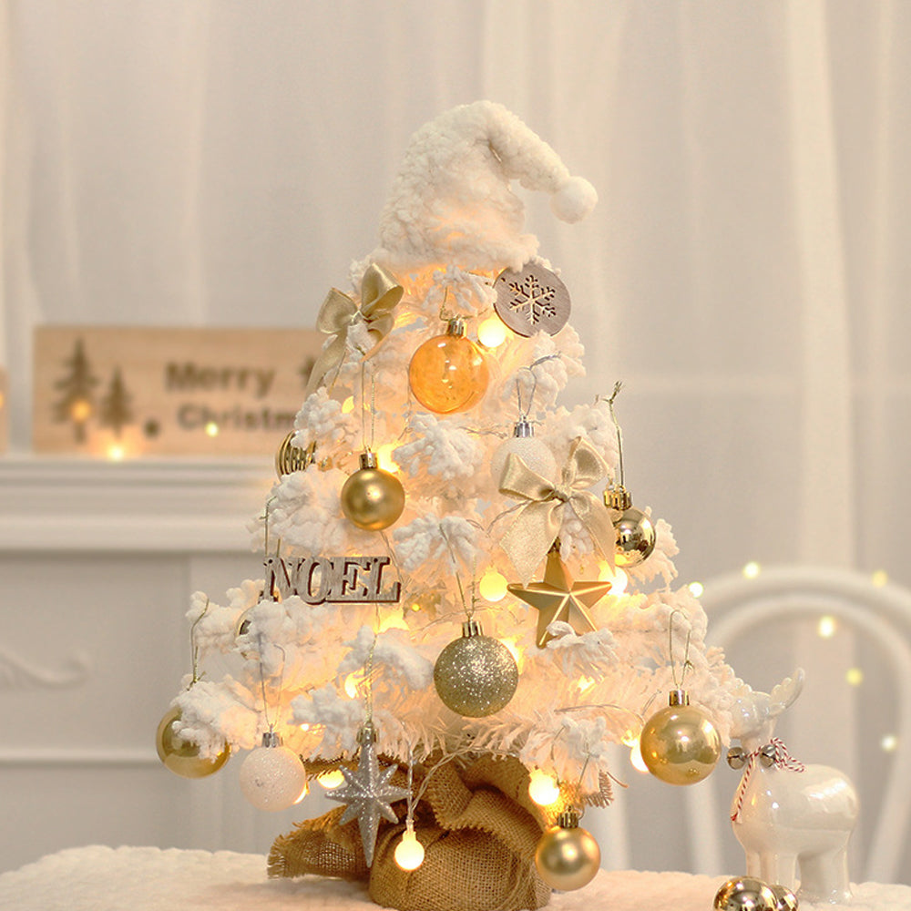 Tabletop Snow Christmas Tree with LED Lights