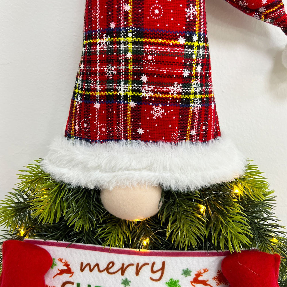 Artificial Christmas Wreath Faceless Old Man Elf Door Hanging Pendant