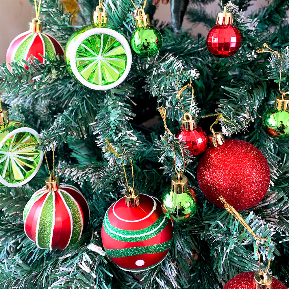 Christmas Ball Ornaments Christmas Tree Decoration-Red and Green