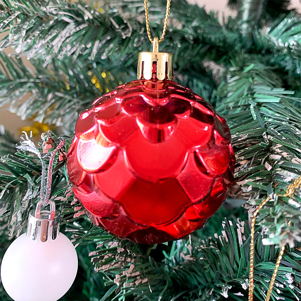 Christmas Ball Ornaments Christmas Tree Decoration-Red and White