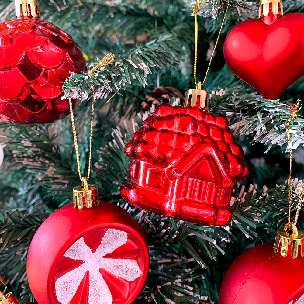 Christmas Ball Ornaments Christmas Tree Decoration-Red and White