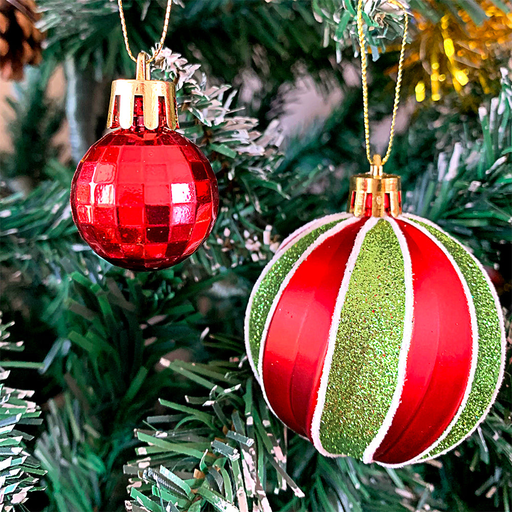 Christmas Ball Ornaments Christmas Tree Decoration-Red and Green