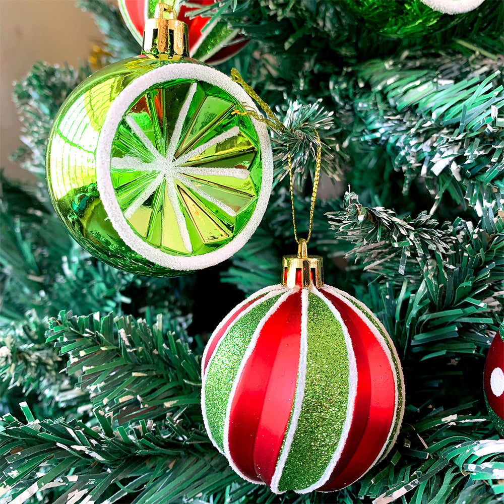 Christmas Ball Ornaments Christmas Tree Decoration-Red and Green