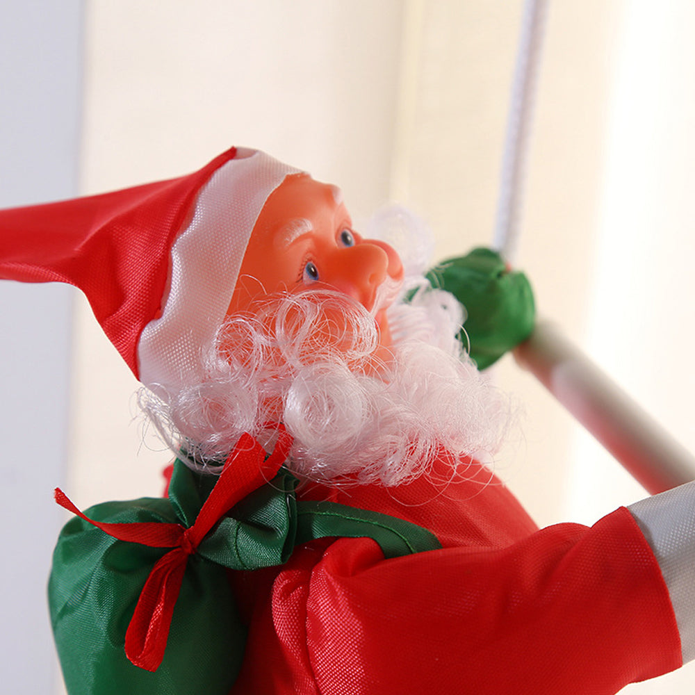 Santa Claus Climbing on Rope Ladder Christmas Pendant