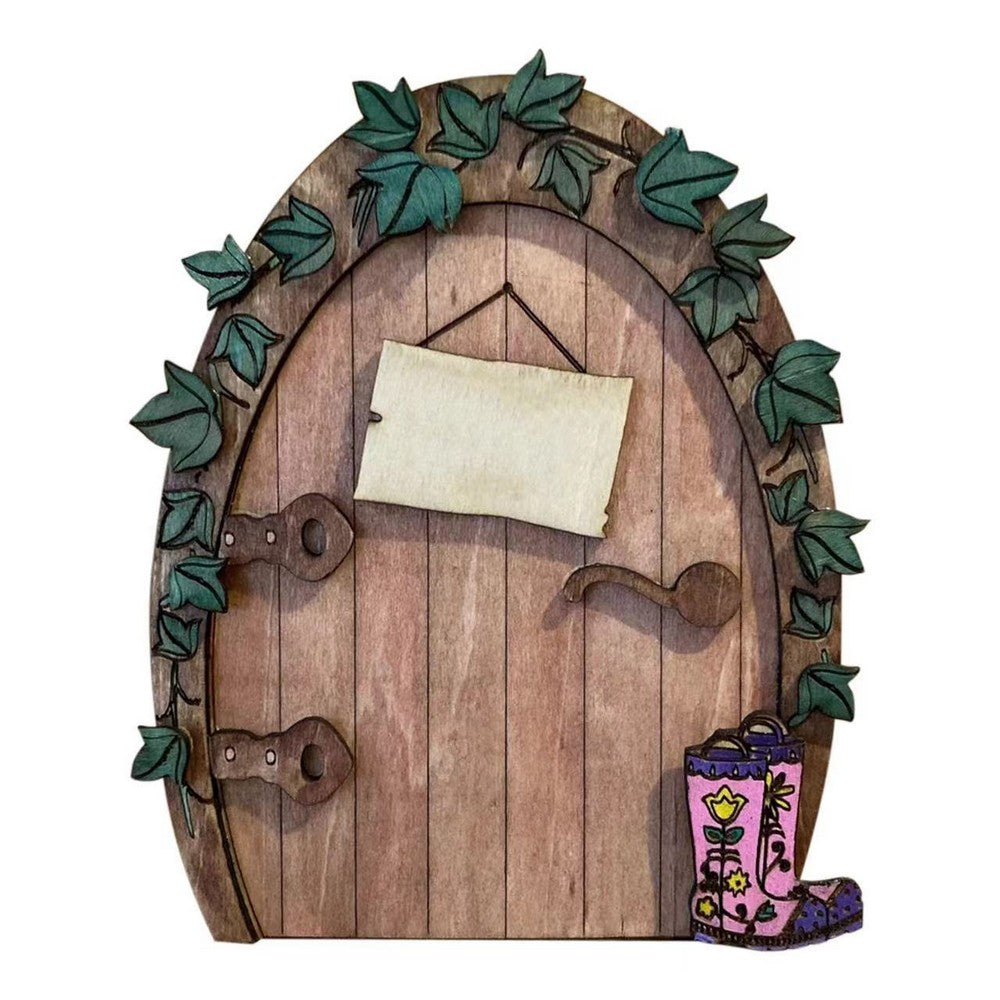 5Pcs Elf Door Fairy Tale House Door Miniature Christmas Accessories
