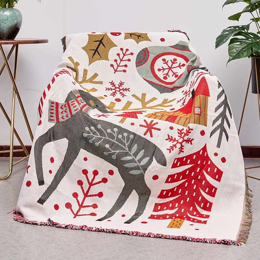 Christmas Theme Camping Blanket Sofa Blanket for Christmas Gifts-ELK
