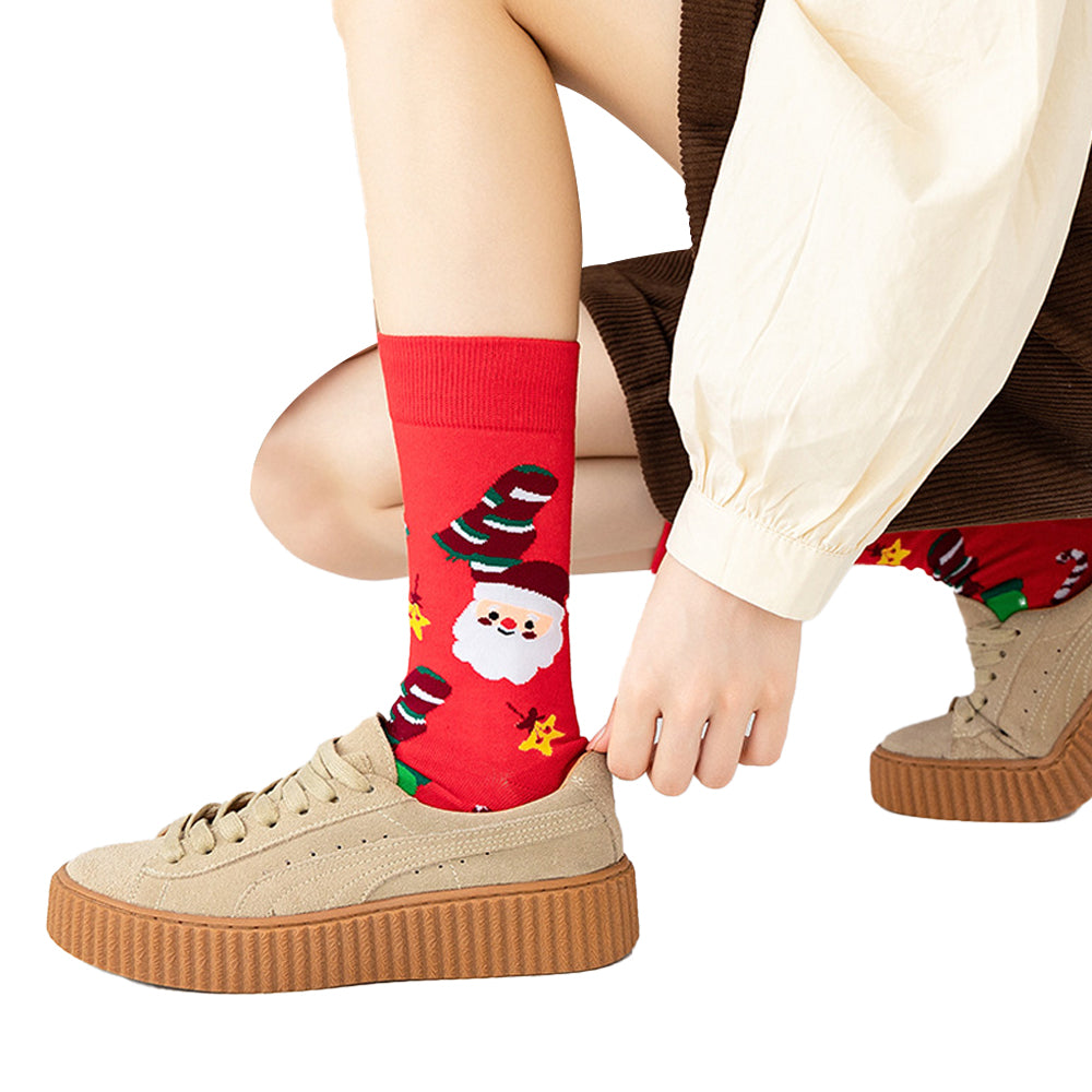 4 Pairs Christmas Socks Funny Cotton Socks with Christmas Box