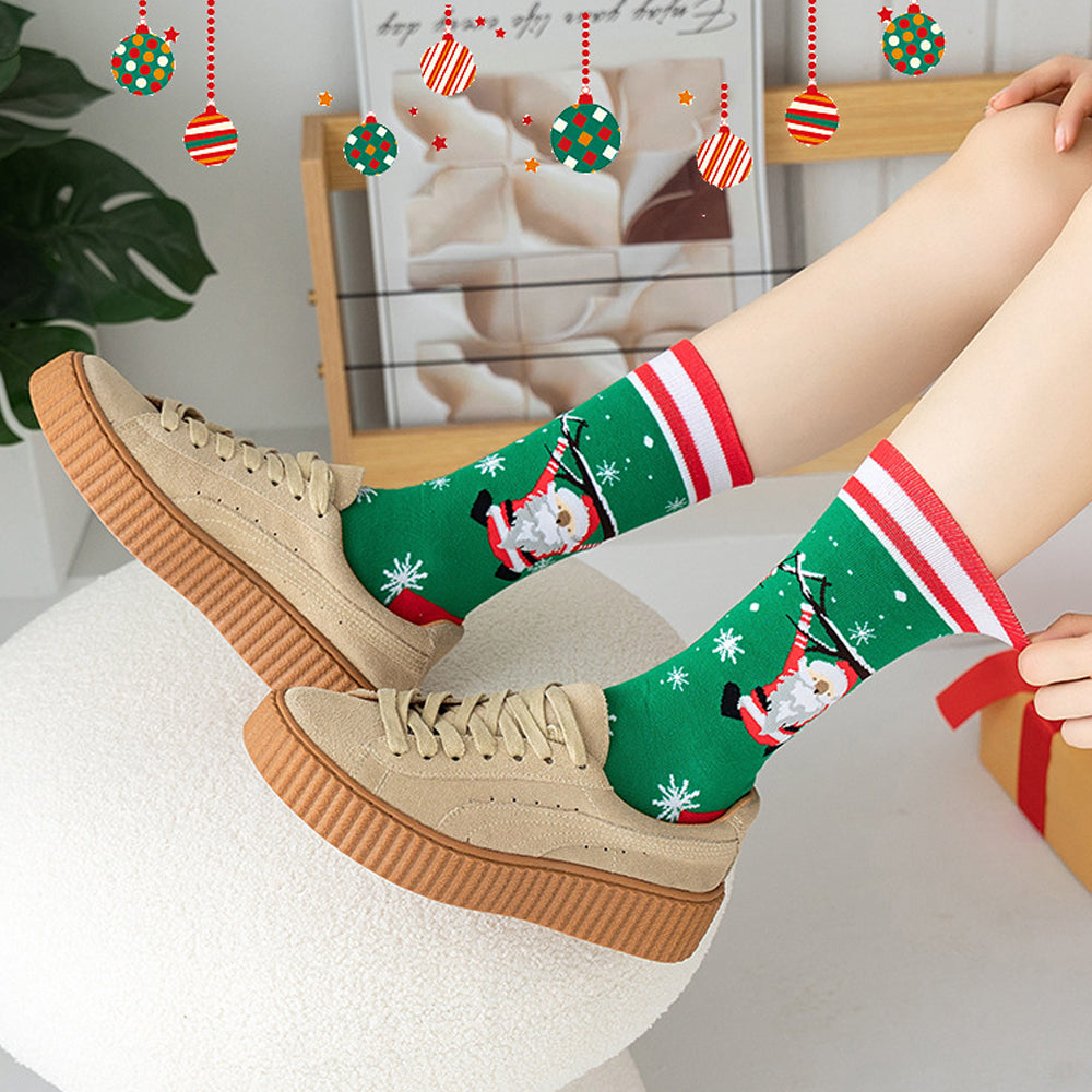 4 Pairs Christmas Socks Funny Cotton Socks with Christmas Box