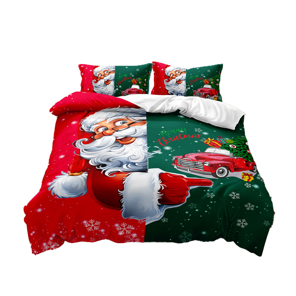 2Pcs/3Pcs Christmas Bedding Set Single Double Queen King Size Quilt Cover Pillowcases Set