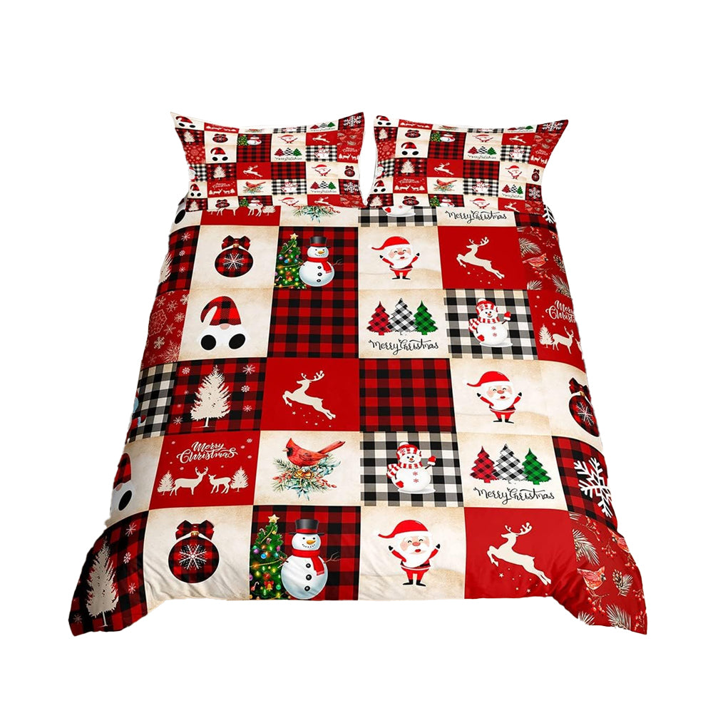 2Pcs/3Pcs Bedding Set Christmas Double Queen King Size Quilt Cover Pillowcases Set
