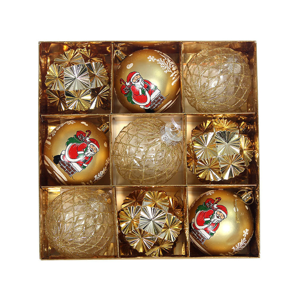 9Pcs Christmas Tree Christmas Balls Decorations Baubles Party Ornaments Gift Pack