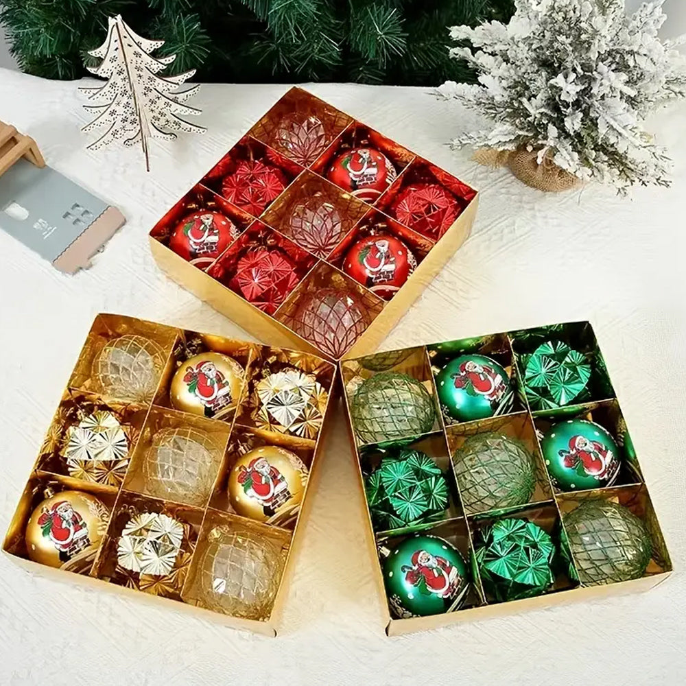 9Pcs Christmas Tree Christmas Balls Decorations Baubles Party Ornaments Gift Pack