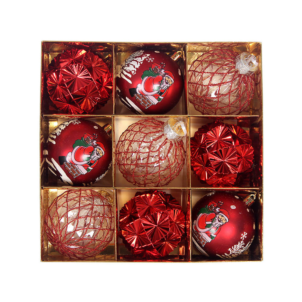 9Pcs Christmas Tree Christmas Balls Decorations Baubles Party Ornaments Gift Pack
