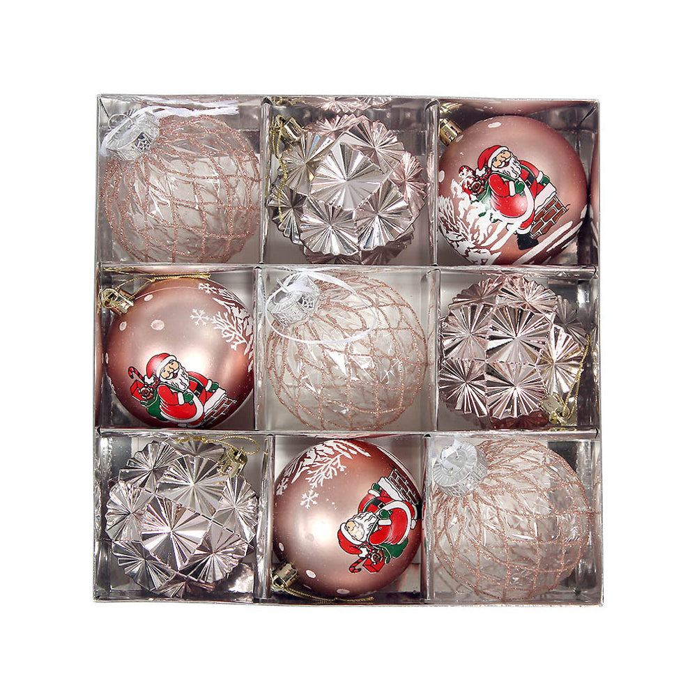 9Pcs Christmas Tree Christmas Balls Decorations Baubles Party Ornaments Gift Pack