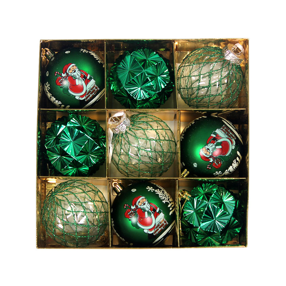 9Pcs Christmas Tree Christmas Balls Decorations Baubles Party Ornaments Gift Pack