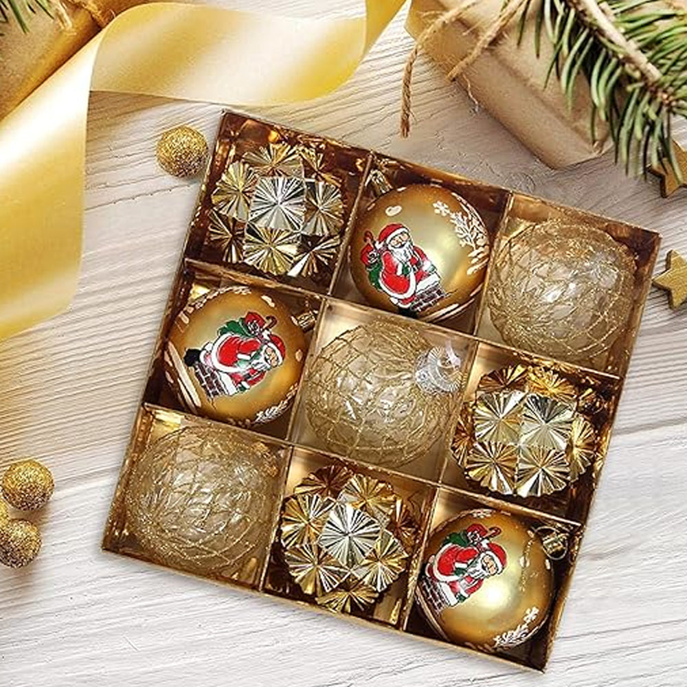 9Pcs Christmas Tree Christmas Balls Decorations Baubles Party Ornaments Gift Pack