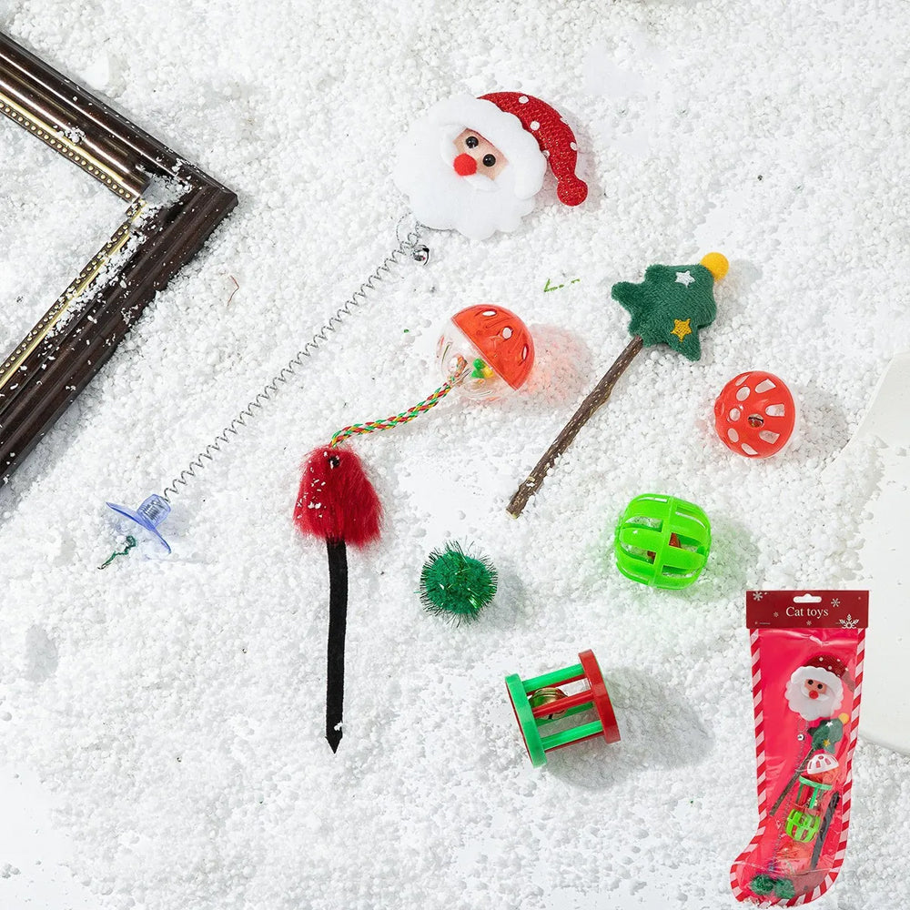 Christmas Cat Toy Set Interactive Toys Set for Cat