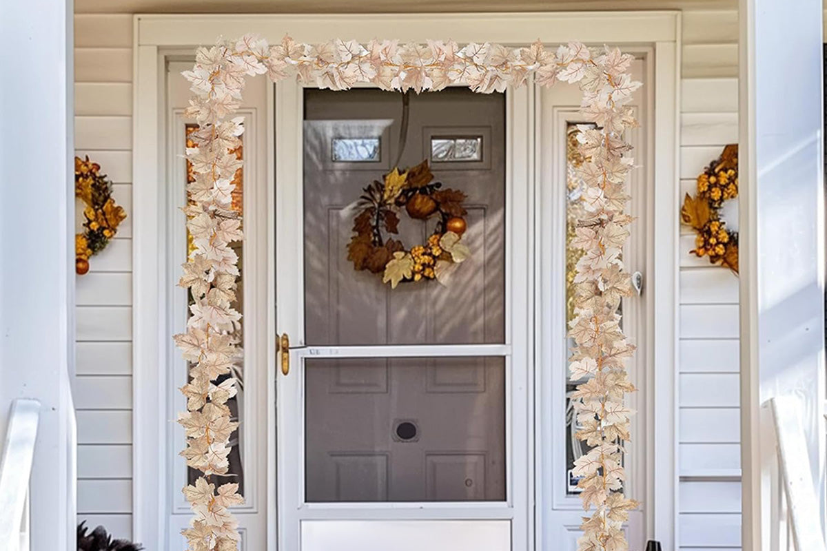 LED Maple Leaves Garland with Lights Fall Decorations for Home Christmas
