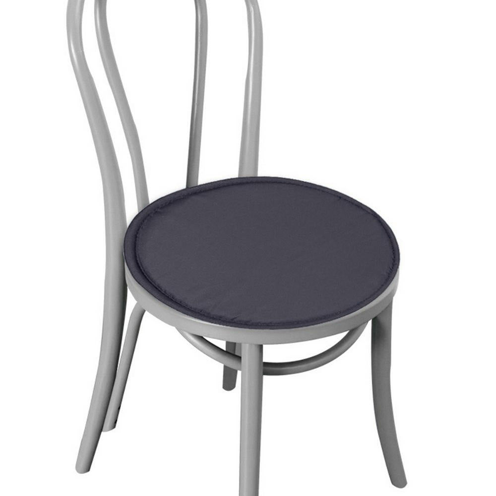 2Pcs Round Sponge Chair Cushions with Ties for Stools-Grey